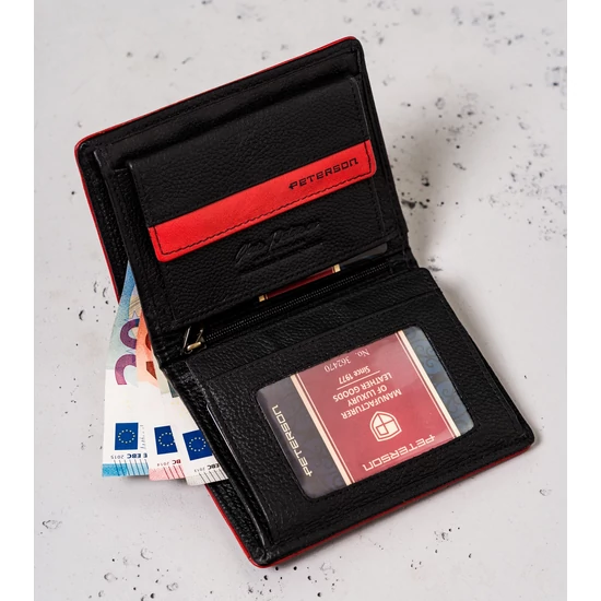 RFID bőr pénztárca PTN 302.03 Fekete+sárga