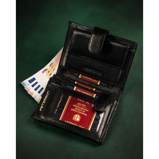 RFID bőrtárca PTN 348Z-P Fekete