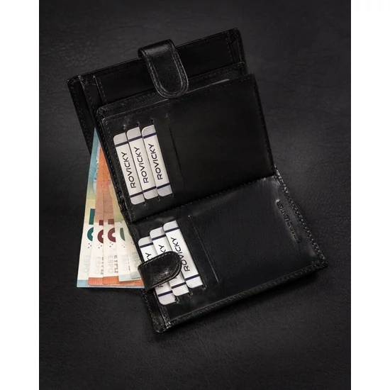 RFID bőr pénztárca ROVICKY RV-75699-9-BCA