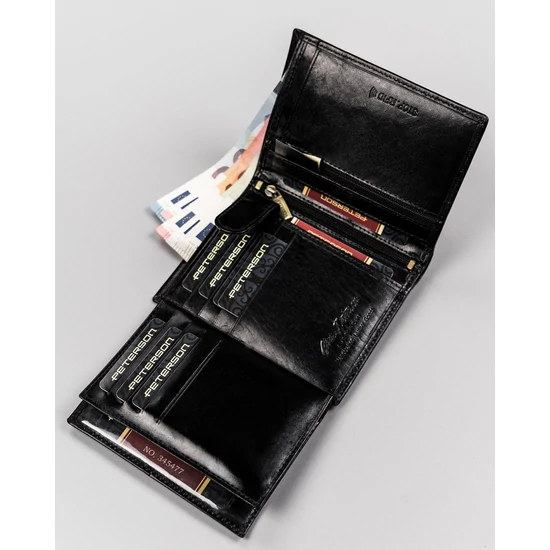 Férfi bőr pénztárca PTN N575-VT BLACK