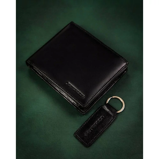 PETERSON PTN SET-M-N992-KCS bőr pénztárca és kulcstartó ajándék szett