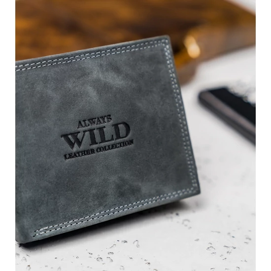 ALWAYS WILD Valódi bőr Férfi pénztárca díszdobozban