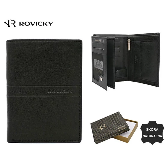 ROVICKY R-N4-GAT Fekete RFID bőr pénztárca