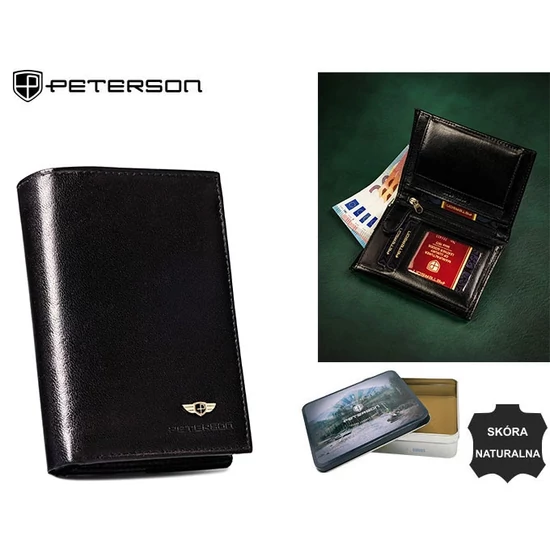 RFID bőrtárca PTN PTN PTN 324-P Fekete