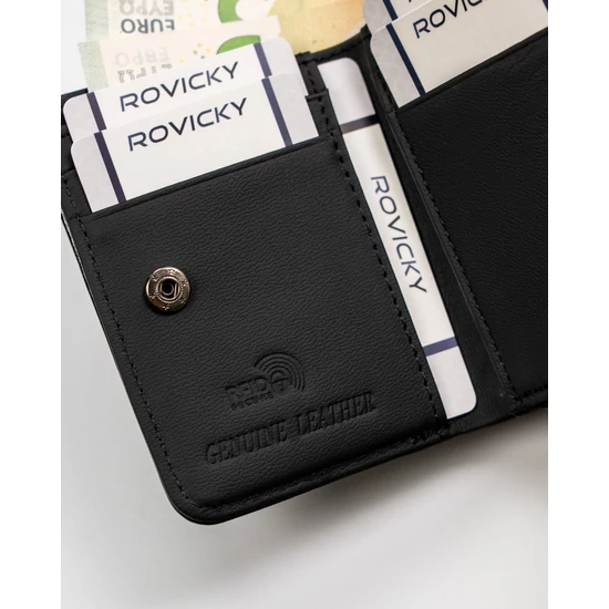 Portfel skóra+PU RFID ROVICKY RPX-33-ML Red