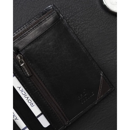 ROVICKY RFID bőr pénztárca N484-RVTM-GN
