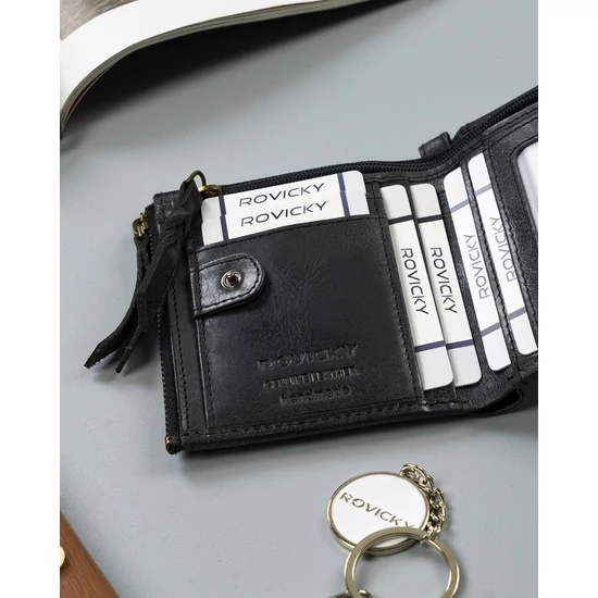 ROVICKY RFID bőr pénztárca N1226-RHP Fekete