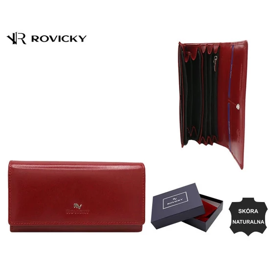 Női bőr pénztárca RV-1680144-BCA Piros