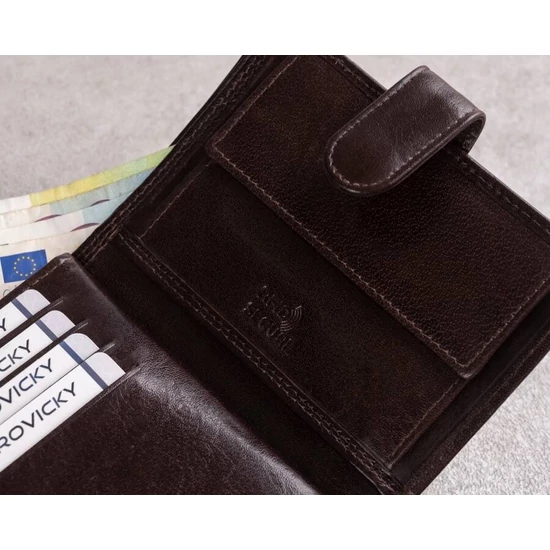 Férfi RFID bőr pénztárca PC-105L-BAR Fekete