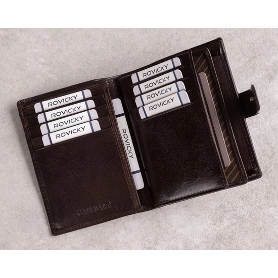 Férfi RFID bőr pénztárca PC-105L-BAR Fekete