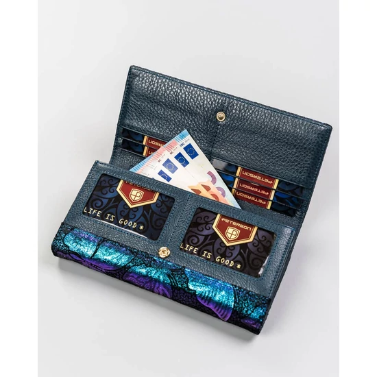 PETERSON PTN 42100-ONBF S.Blue RFID bőr pénztárca