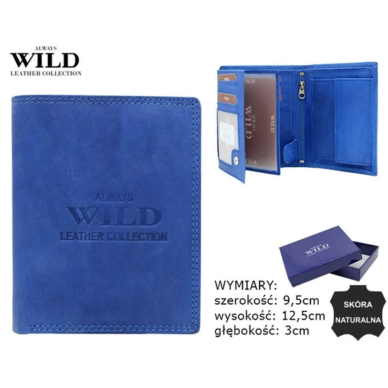 Férfi bőr pénztárca AW-N4-MAL R.Blue