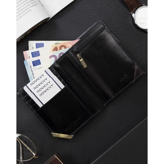 ROVICKY RFID bőr pénztárca N484-RVTM-GL