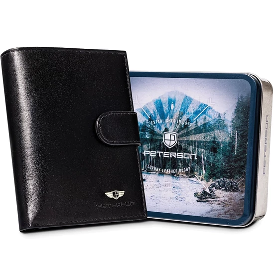 RFID bőrtárca PTN 348Z-P Fekete