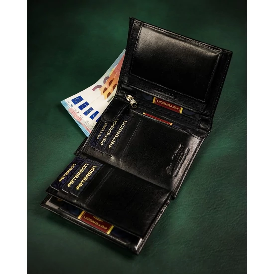 RFID bőrtárca PTN PTN PTN 324-P Fekete