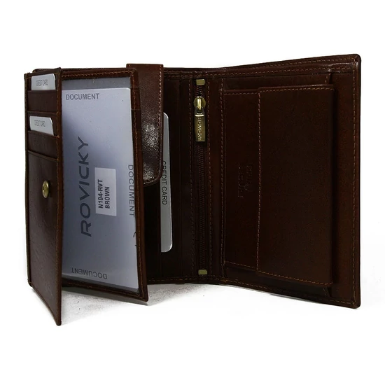 Férfi bőr pénztárca N104-RVT D.Brown