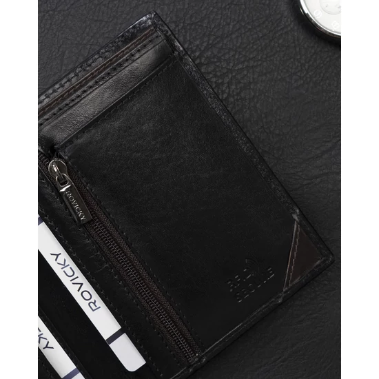 ROVICKY RFID bőr pénztárca N484-RVTM-GN