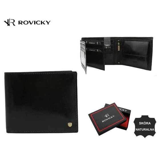 RFID bőrtárca ROVICKY 22320-VT-RVT Fekete