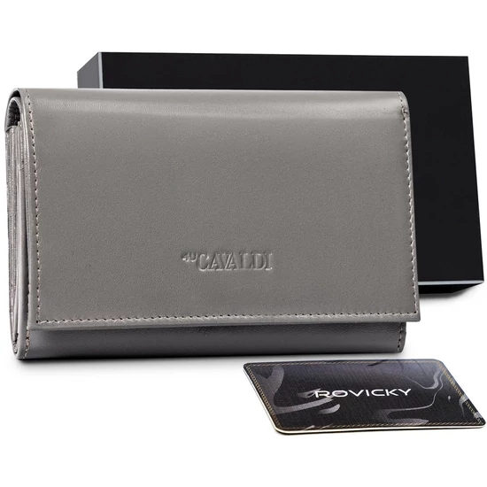 CAVALDI RFID bőr pénztárca RD-22-GCL-0887 SZÜRKE