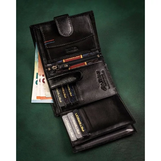 Ajándékcsomag: bőrtárca és kulcstartó PETERSON PTN SET-M-1542L-KCS