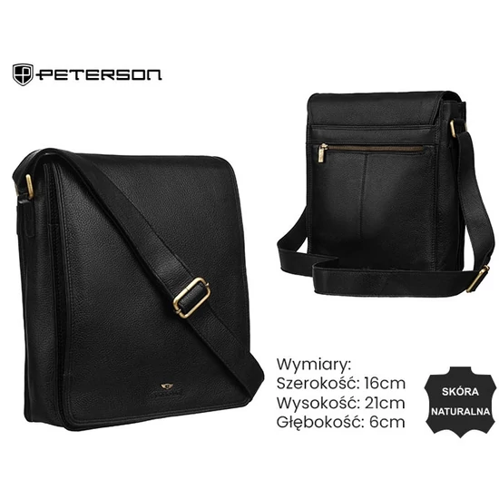 Nagyméretű valódi bőr férfi oldaltáska