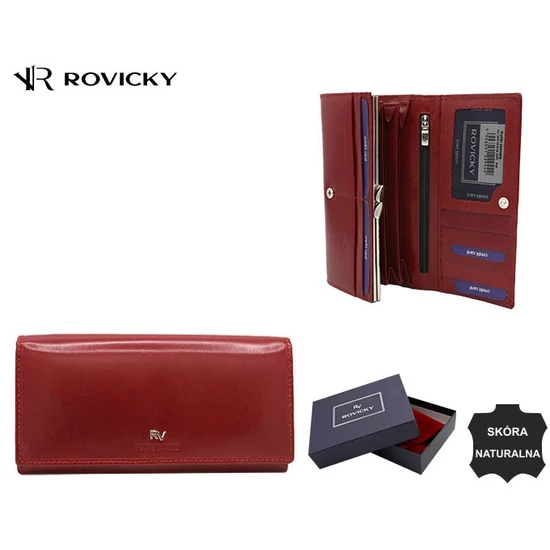 Női bőr pénztárca RV-1680155-BCA Piros