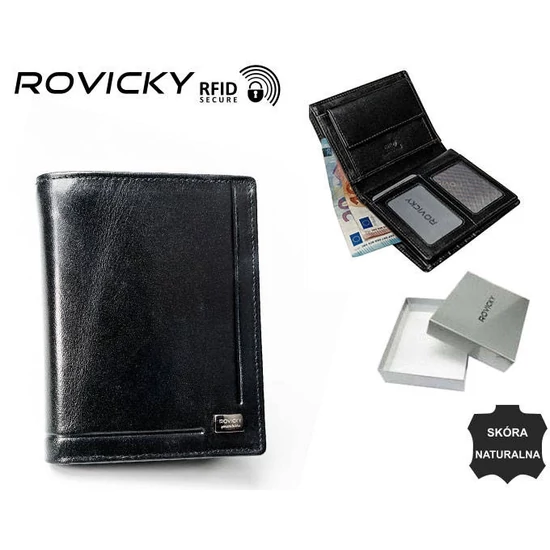 ROVICKY bőr RFID pénztárca PC-106-BAR