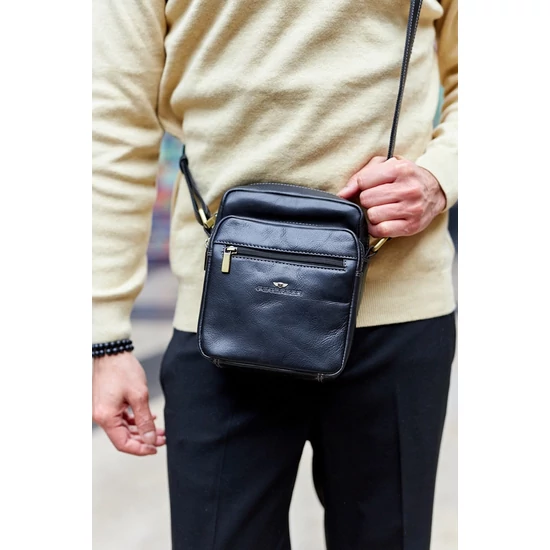 Bőr táska PTN TB-011-COM BLACK
