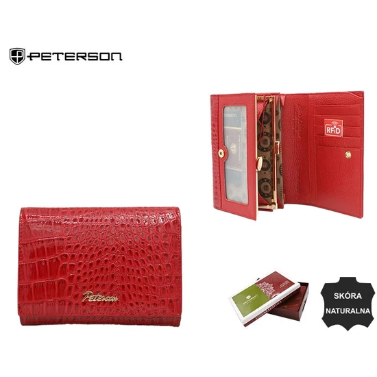 Női bőr pénztárca PTN CR-445 Piros