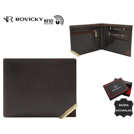 ROVICKY RFID bőr pénztárca N993-RVTM-GL