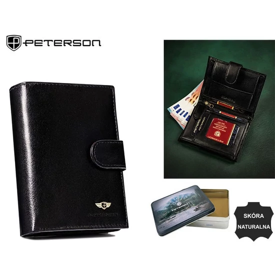 RFID bőrtárca PTN 317Z-P Fekete