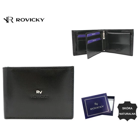 Bőr pénztárca RV-7870-BCA BLACK