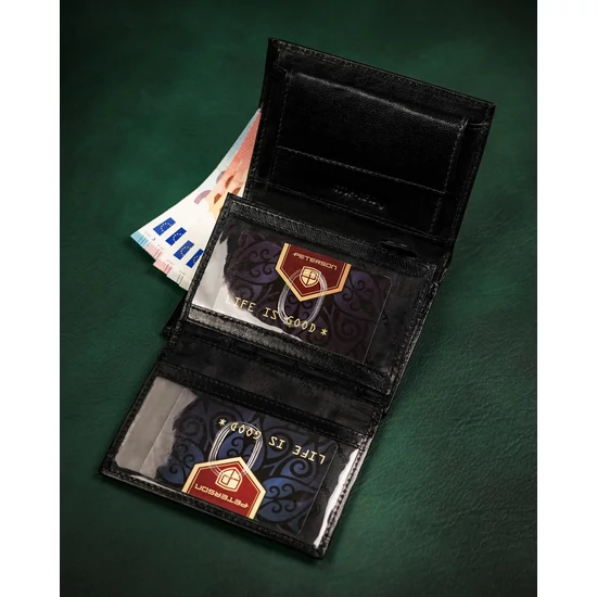 RFID bőrtárca PTN 348-P Fekete