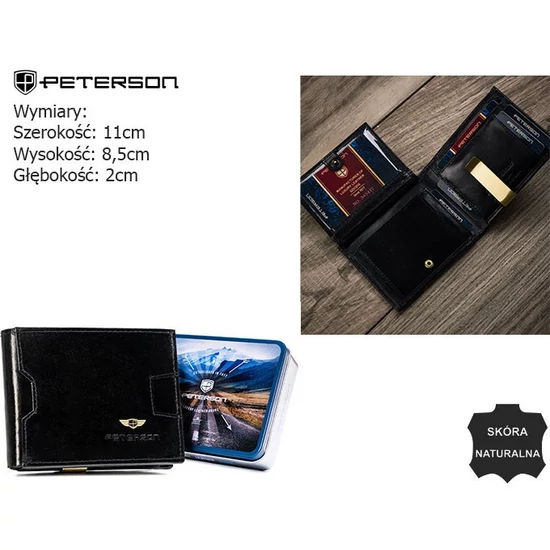 Férfi bőr pénztárca PTN N79-VT BL