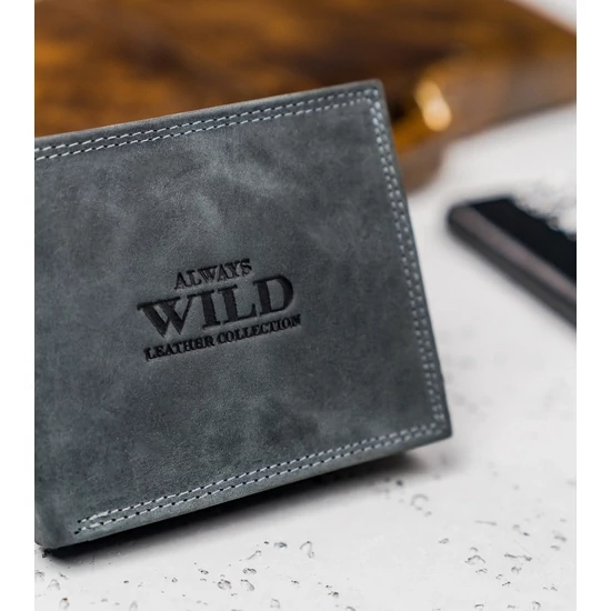 ALWAYS WILD Valódi bőr Férfi pénztárca díszdobozban