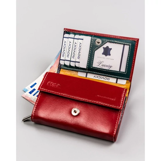 Bőr pénztárca R-RD-02-GCL Red Multi 2