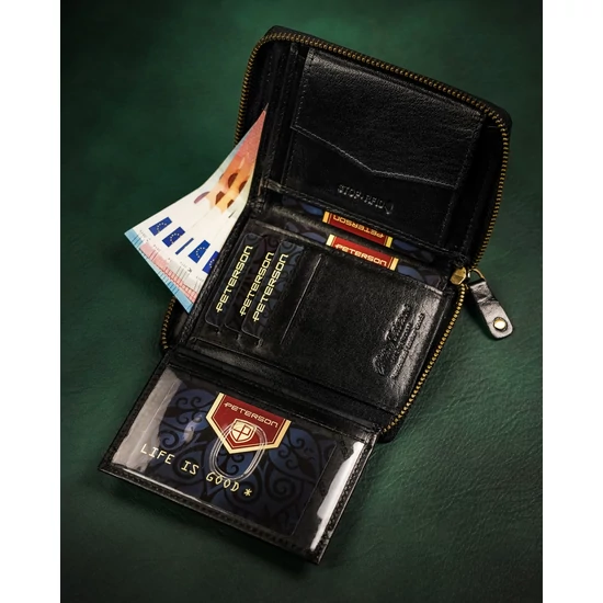 RFID bőrtárca PTN 340-P Fekete