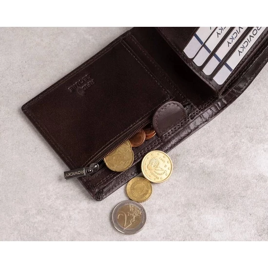 RFID bőr pénztárca PC-107-BAR Barna