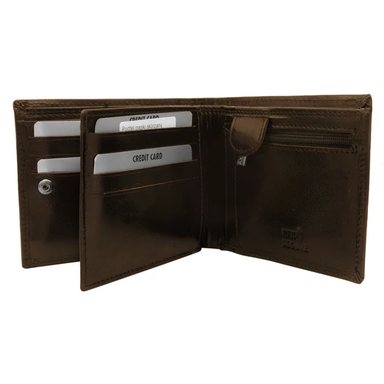 RFID bőr pénztárca PC-107-BAR Barna