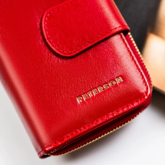 Valódi bőr női Pénztárca sok kártyatartóval RFID védelemmel