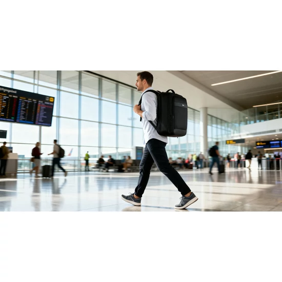 Bőrönd méretű  utazóhátizsák 55x40x20 WizzAir elsőbbségi méret USB töltővel