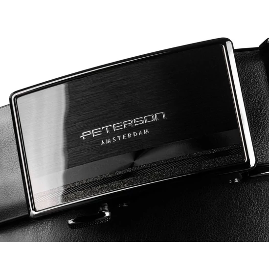 Valódi bőr fekete férfi automata öv 100 cm-től 135 cm-ig