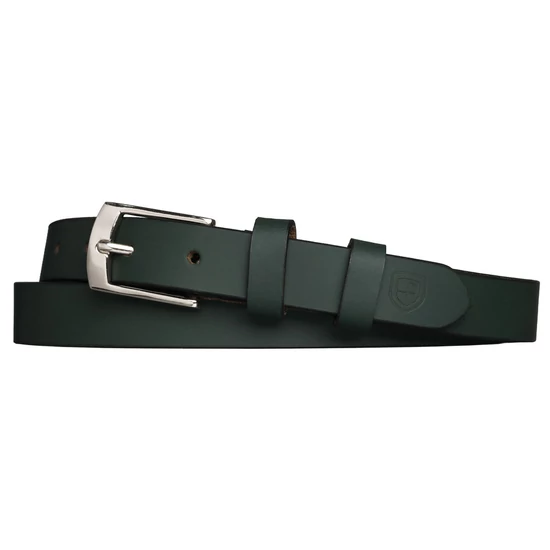 Zöld valódi bőr női öv klasszikus ezüst csattal - Peterson 100 cm-től 120 cm-ig
