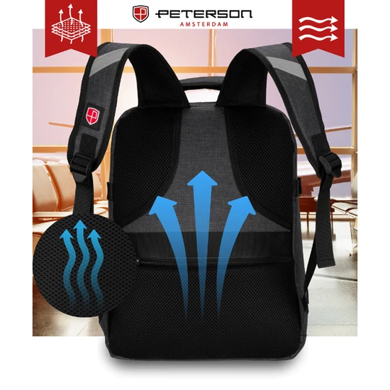 Peterson Vízálló utazó hátizsák laptoptartóval WizzAir méretű 40x30x20cm