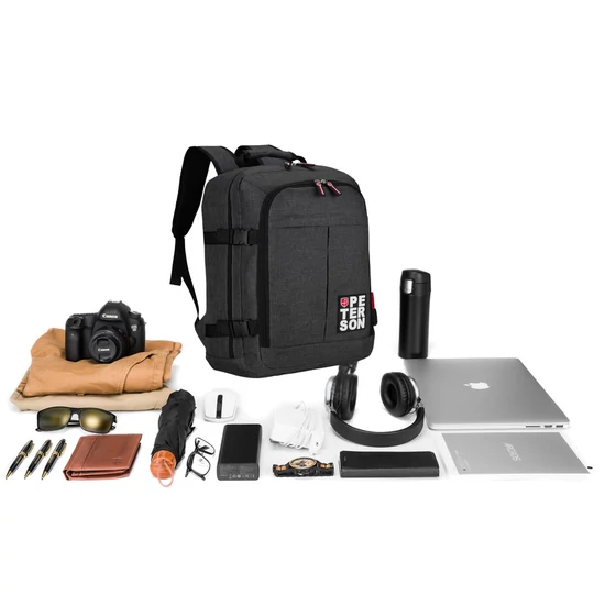 Peterson Vízálló utazó hátizsák laptoptartóval WizzAir méretű 40x30x20cm