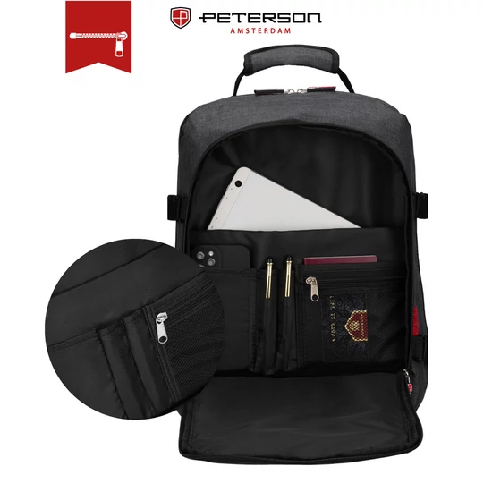 Peterson Vízálló utazó hátizsák laptoptartóval WizzAir méretű 40x30x20cm