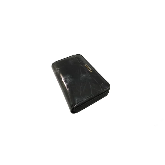 Különleges lakk bőr női pénztárca fekete színben 01122 Black