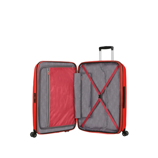 American Tourister Bon Air DLX Spinner Bővíthető Bőrönd 75cm MagmaRed