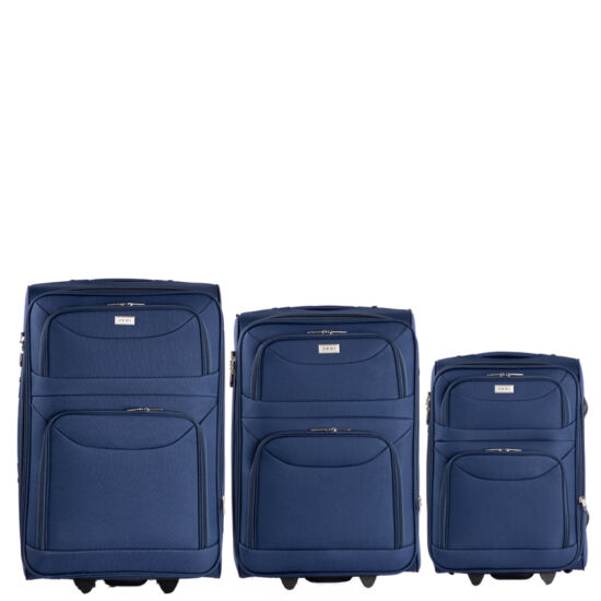 ORMI 3 db-os bőrönd szett kék színben