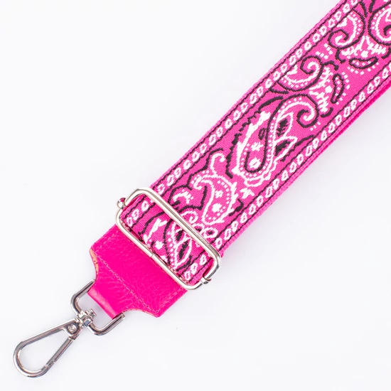 Dekoratív szövet vállpánt táskákhoz pink színben